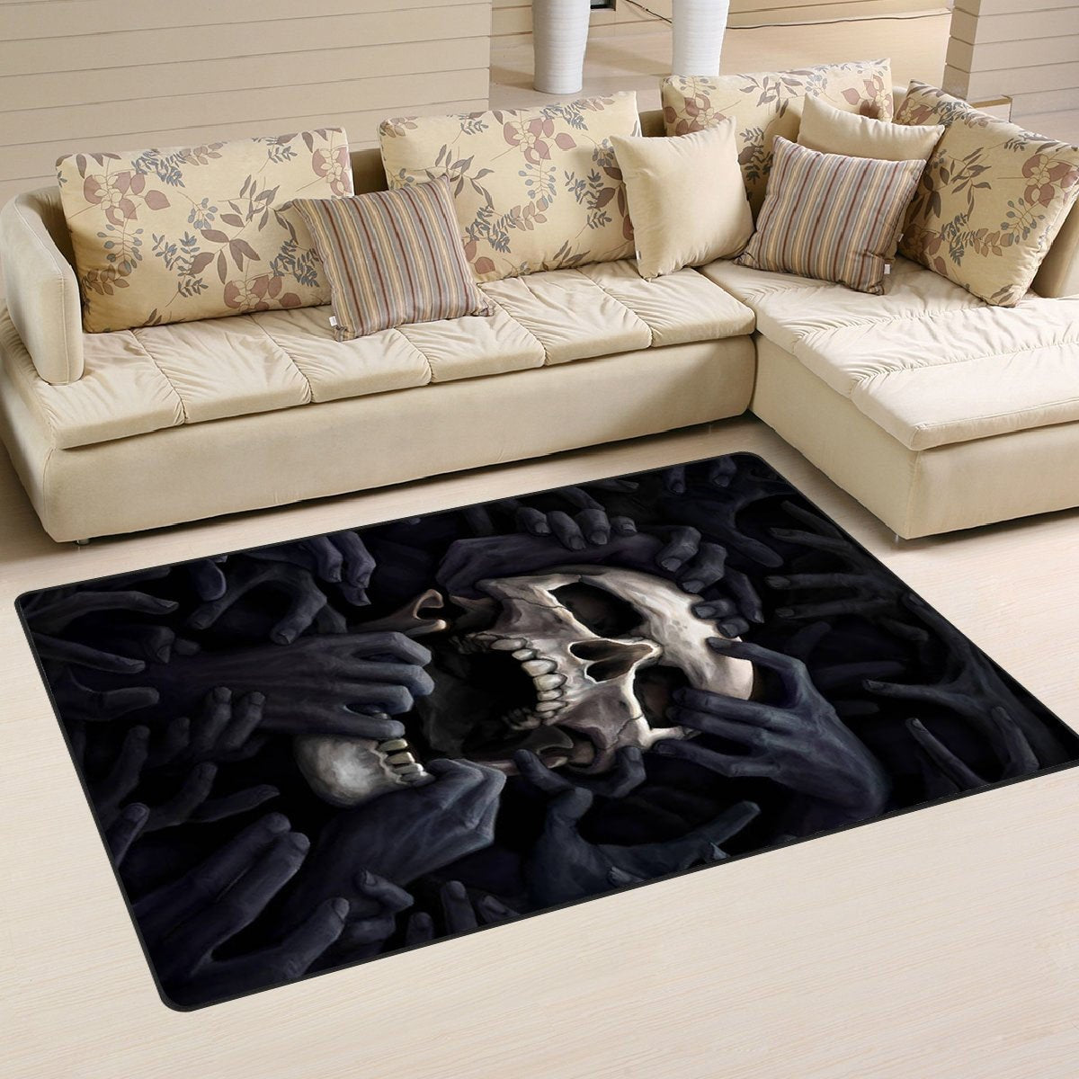 Skull Area Rug 00652 Home Decor Bedroom Living Room Decor