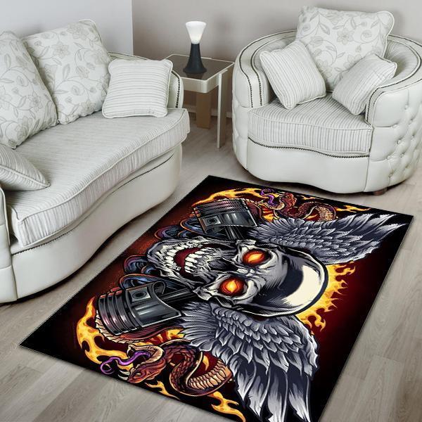 Skull Area Rug 02153 Home Decor Bedroom Living Room Decor