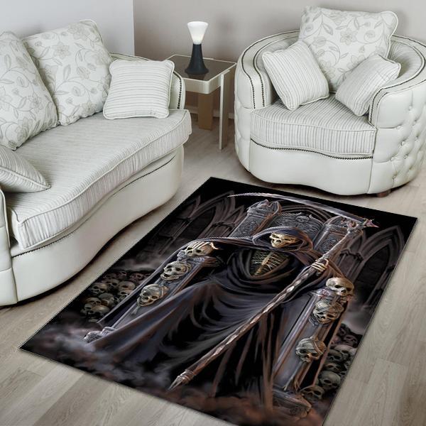 Skull Area Rug 02155 Home Decor Bedroom Living Room Decor