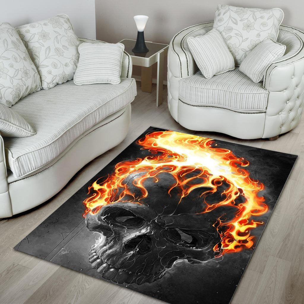 Skull Area Rug 02224 Home Decor Bedroom Living Room Decor