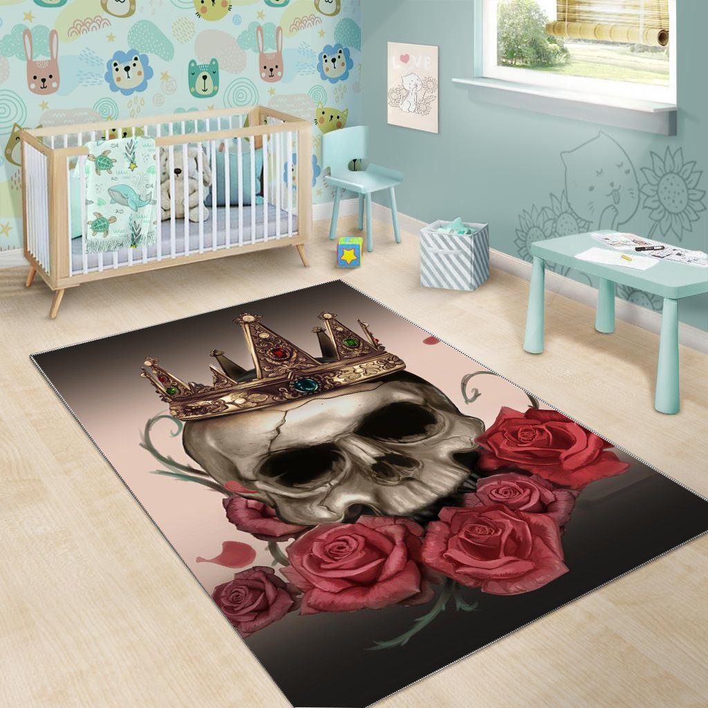 Skull Area Rug 02228 Home Decor Bedroom Living Room Decor