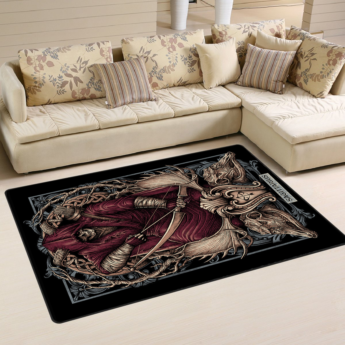 Skull Area Rug 02342 Home Decor Bedroom Living Room Decor