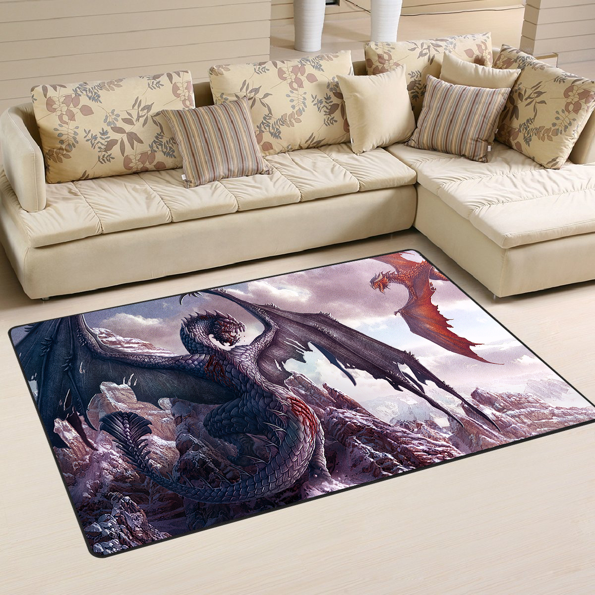 Dragon Area Rug 02367 Home Decor Bedroom Living Room Decor