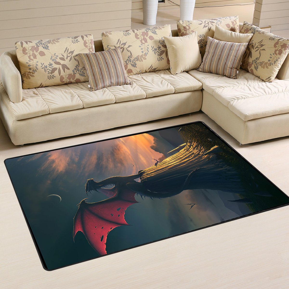 Dragon Area Rug 02368 Home Decor Bedroom Living Room Decor