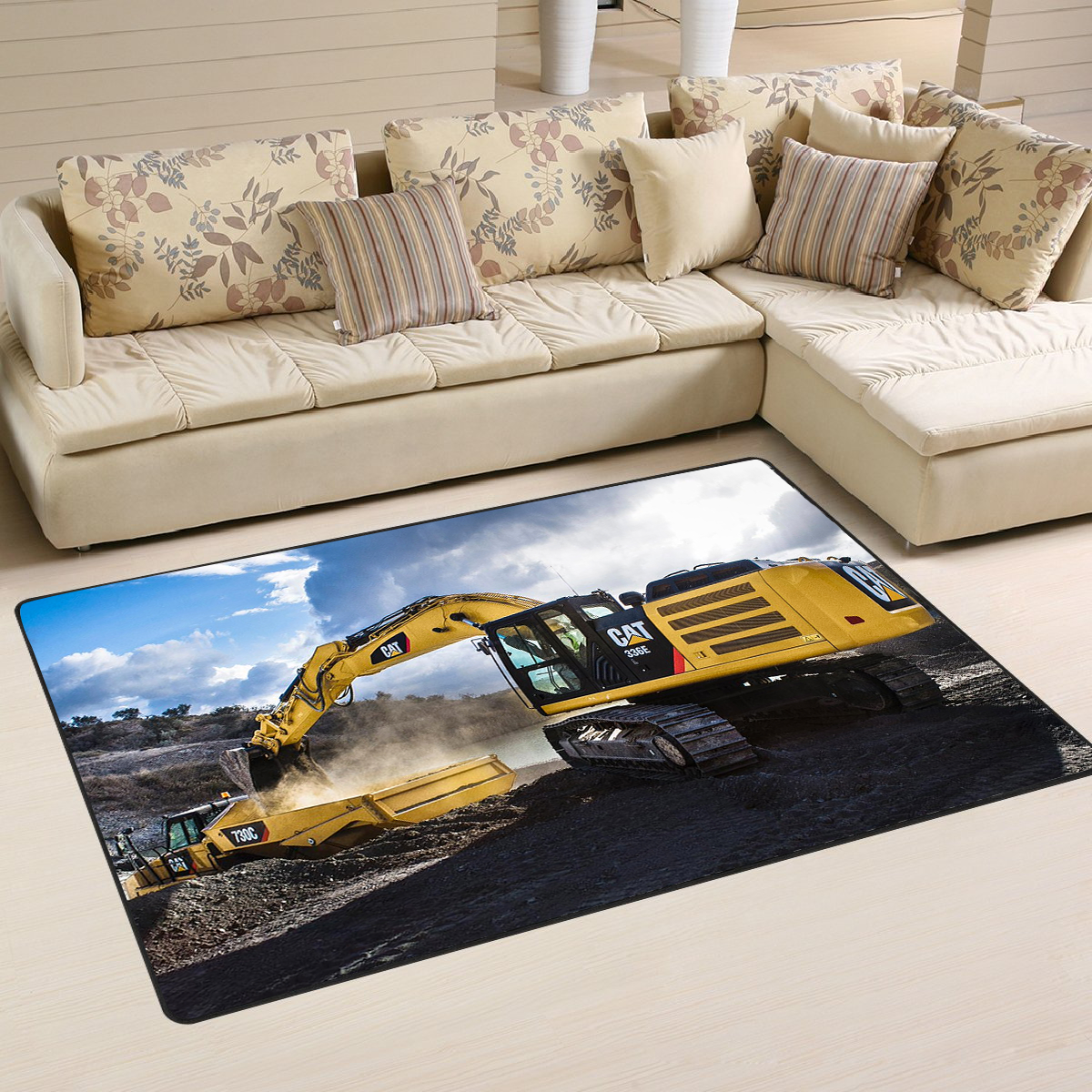 Heavy Equipment Area Rug 02801 Home Decor Bedroom Living Room Decor