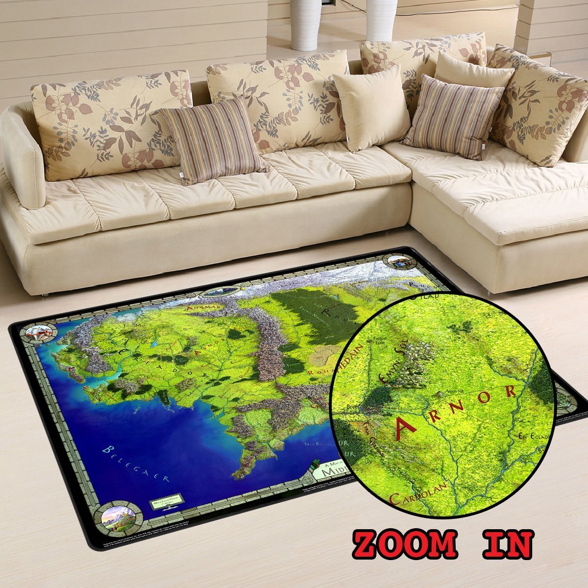 Area Rug Middle Earth Full Map Lor High Resolution 04743 Home Decor Bedroom Living Room Decor