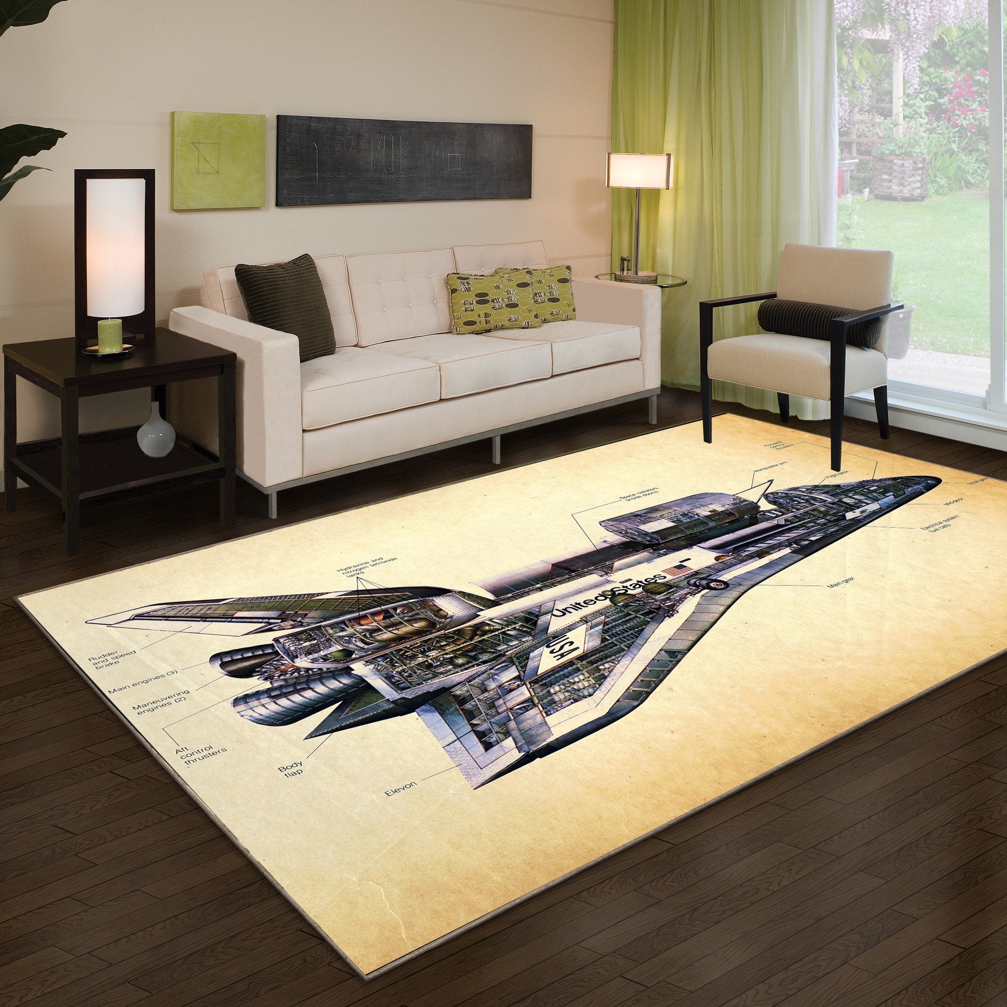 Space Shuttle Orbiter Area Rug 06057 Home Decor Bedroom Living Room Decor