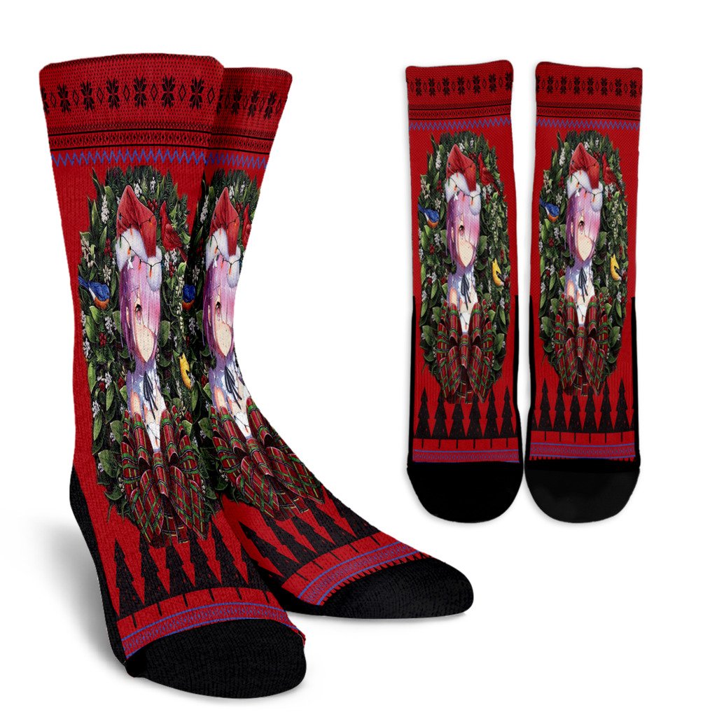 Ugly Christmas Ram Render Rezero Ram Anime Noel Socks Perfect Christmas Gift