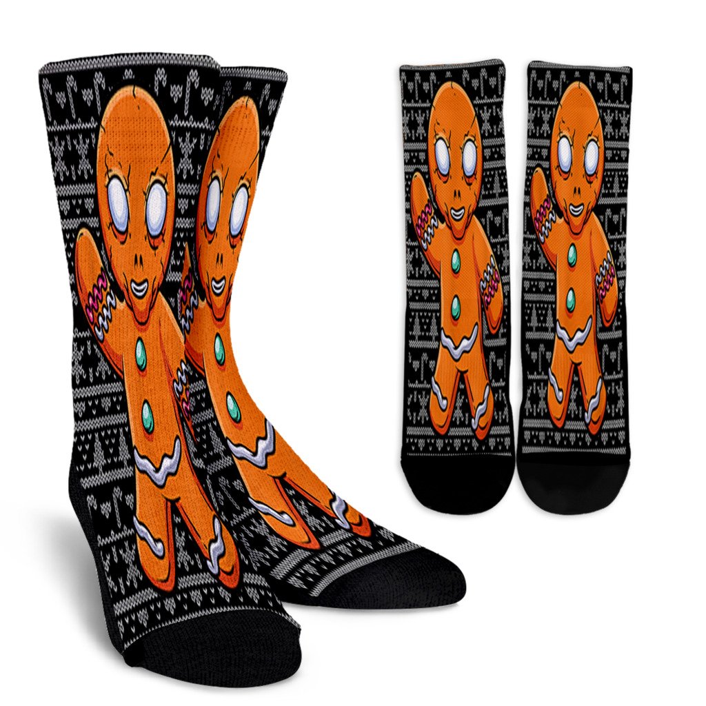 Alien Gingerbread Man Ugly Christmas Pattern Gift Noel Socks Perfect Christmas Gift