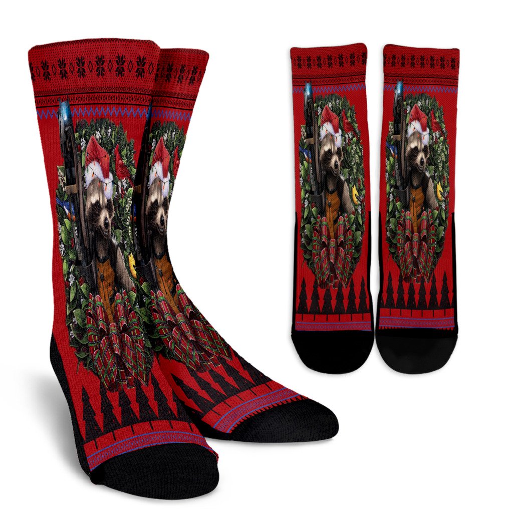 Ugly Christmas Guardians Of The Galaxy Rocket Racoon Noel Socks Perfect Christmas Gift