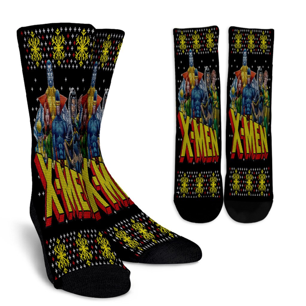 X Men Group Ugly Christmas Sweater Graphic Noel Socks Perfect Christmas Gift