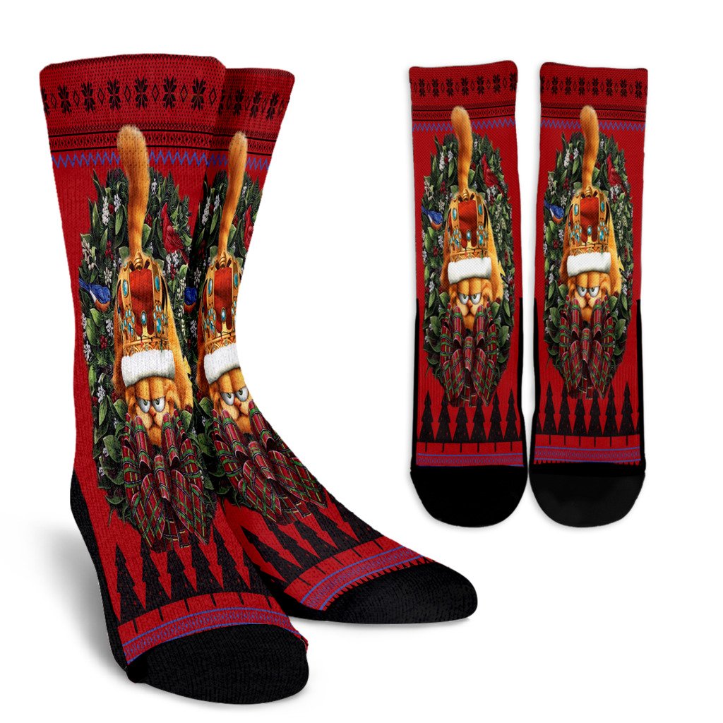 Ugly Christmas Garfield King Noel Socks Perfect Christmas Gift