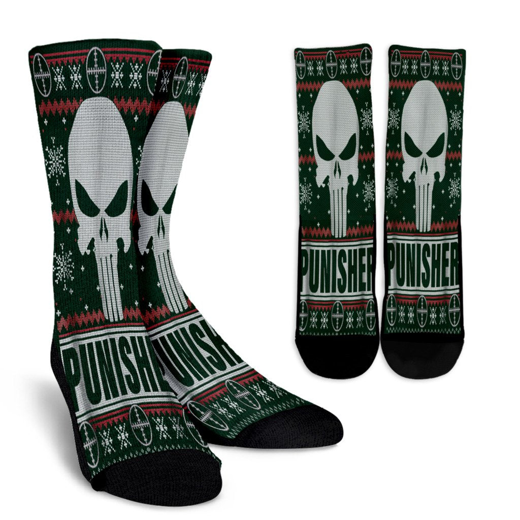 Punisher Skull Ugly Christmas Sweater Noel Socks Perfect Christmas Gift