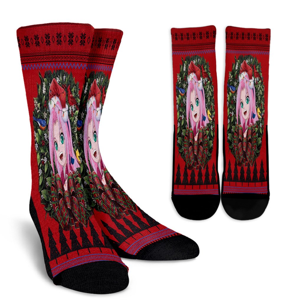 Ugly Christmas Sakura Naruto Noel Socks Perfect Christmas Gift