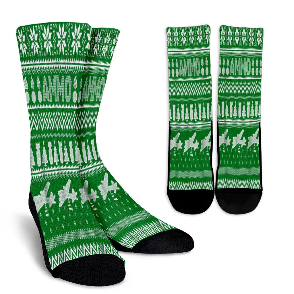 Air Force Ammo Ugly Christmas Sweater Style Noel Socks Perfect Christmas Gift