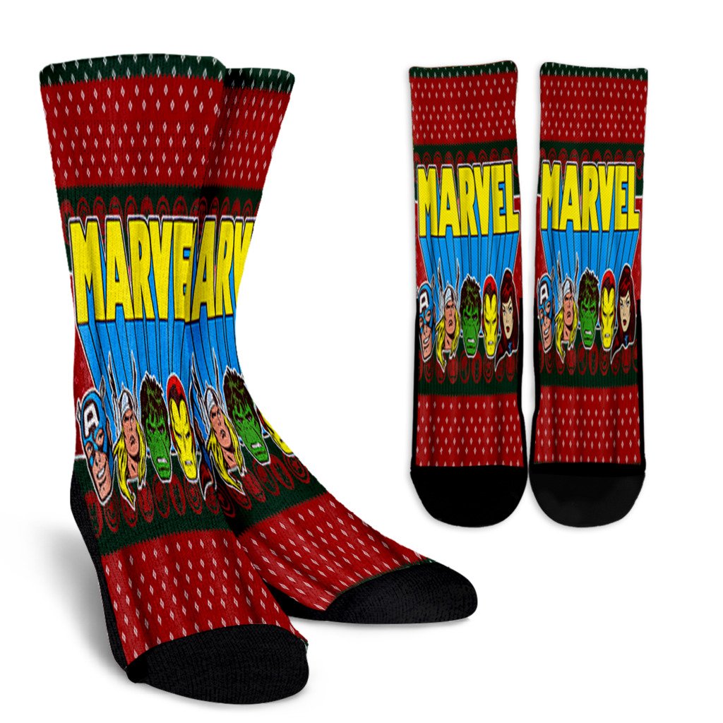 Avengers Classic Ugly Christmas Sweater Noel Socks Perfect Christmas Gift