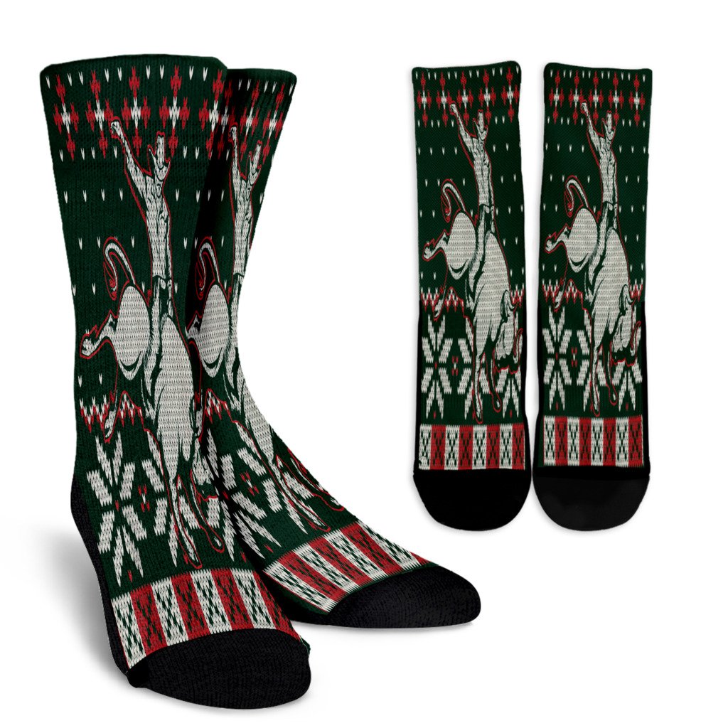 Rodeo Bull Rider Ugly Christmas Sweater Bullriding Cowboy Noel Socks Perfect Christmas Gift