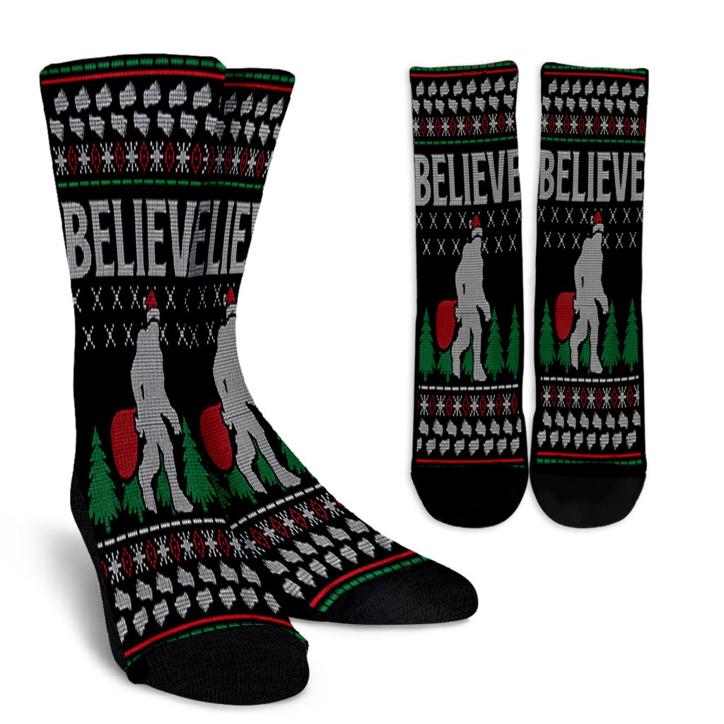 Believe Bigfoot Sasquatch Christmas Ugly Noel Socks Perfect Christmas Gift