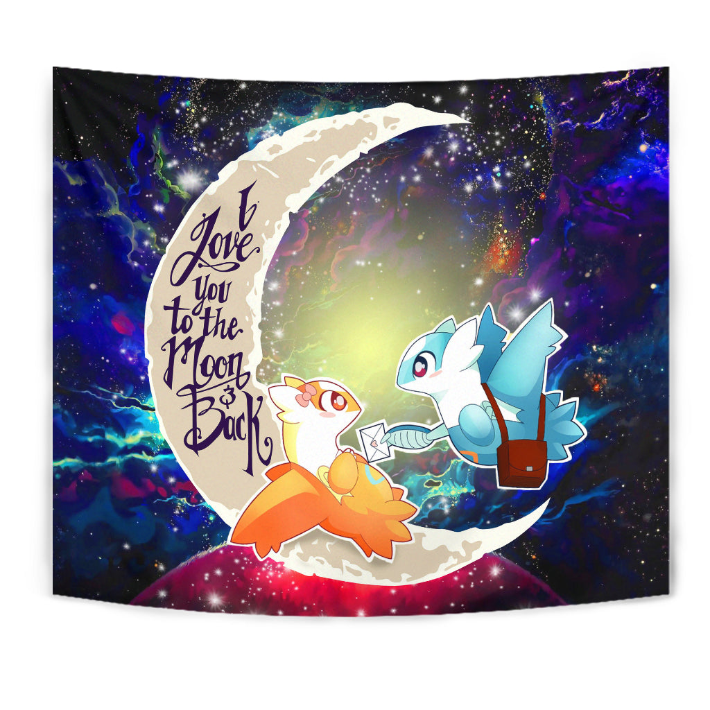 Pokemon Couple Latios Latias Love You To The Moon Galaxy Tapestry