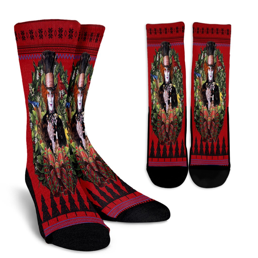 Ugly Christmas Mad Hatter Alice In Wonderland Noel Socks Perfect Christmas Gift