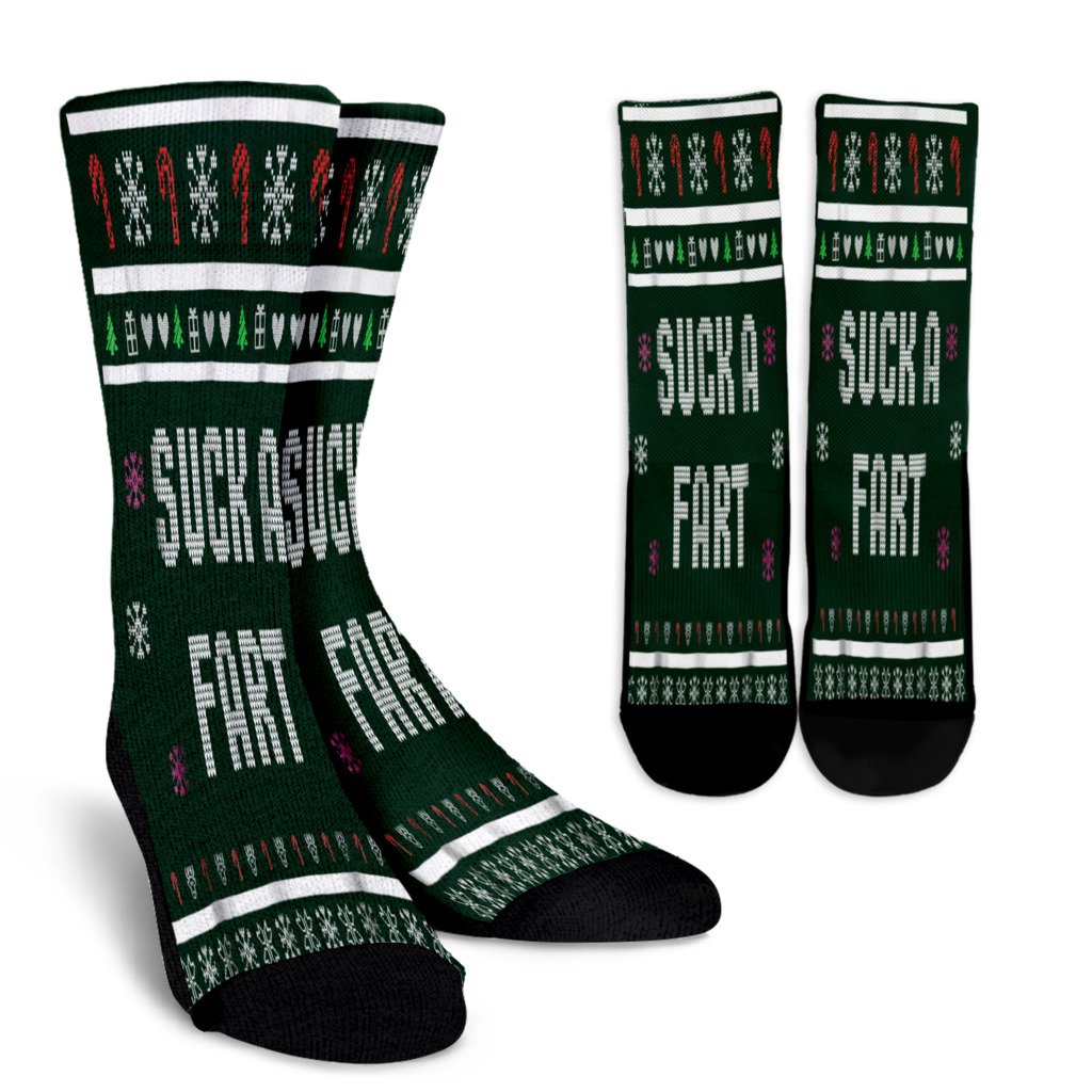 Suck A Fart Inappropriate Christmas Ugly Christmas Noel Socks Perfect Christmas Gift