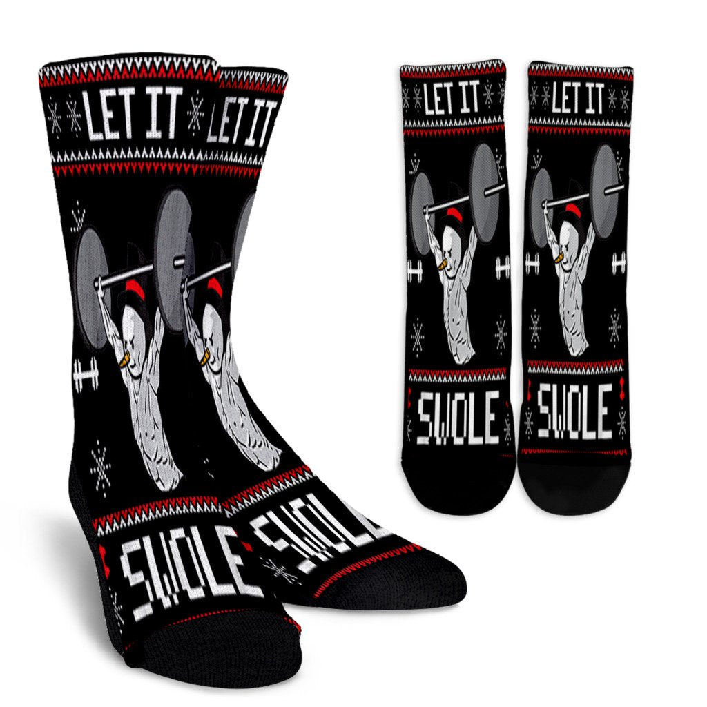 Let It Swole Ugly Christmas Sweater Funny Muscle Snowman Gym Noel Socks Perfect Christmas Gift