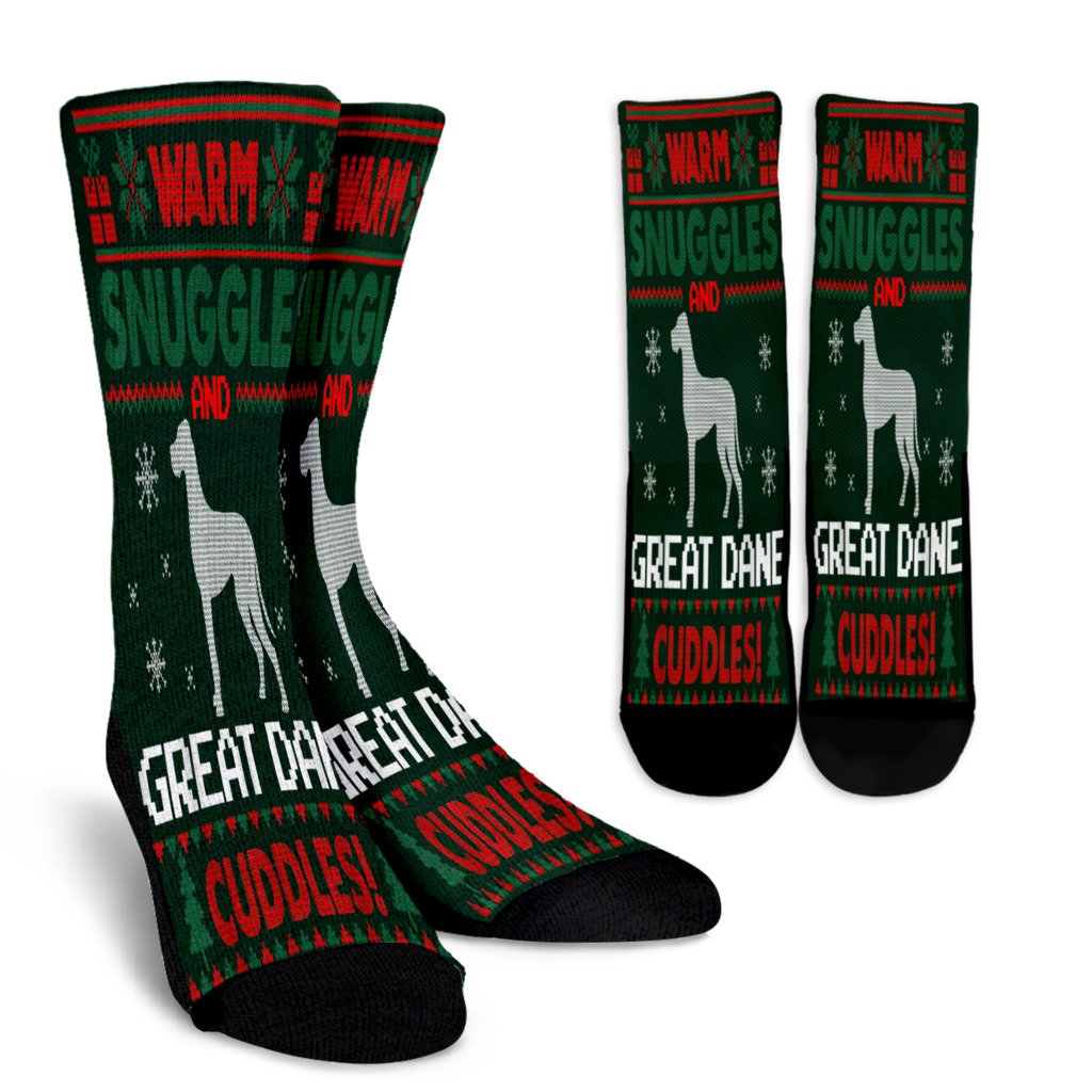 Merry Christmas Great Dane Dog Ugly Christmas Sweater Noel Socks Perfect Christmas Gift