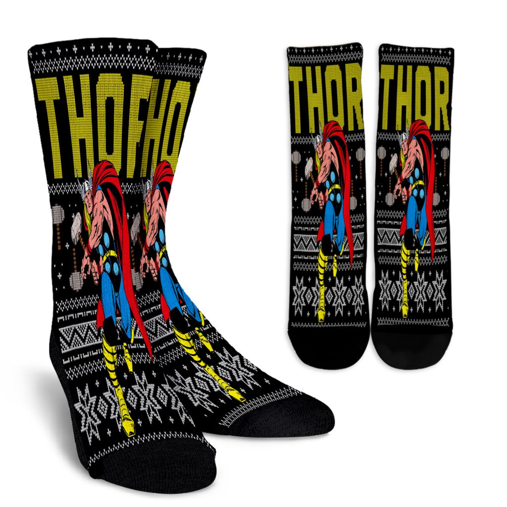 Thor Retro Ugly Sweater Christmas Graphic Noel Socks Perfect Christmas Gift