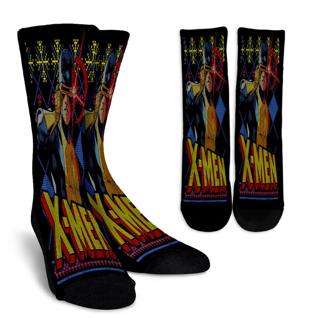 X Men Cyclops Ugly Christmas Sweater Graphic Noel Socks Perfect Christmas Gift