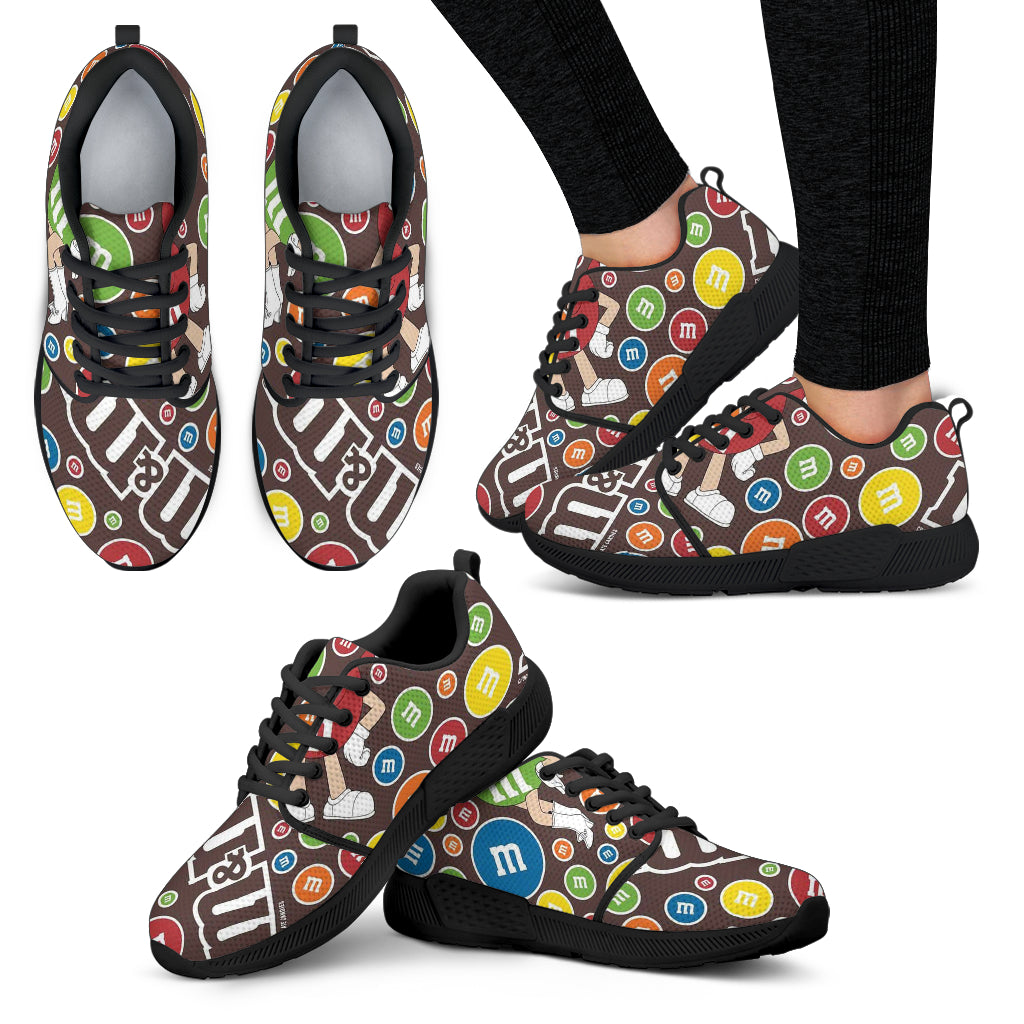 M&M Chocolate Pattern Women's Athletic Sneakers