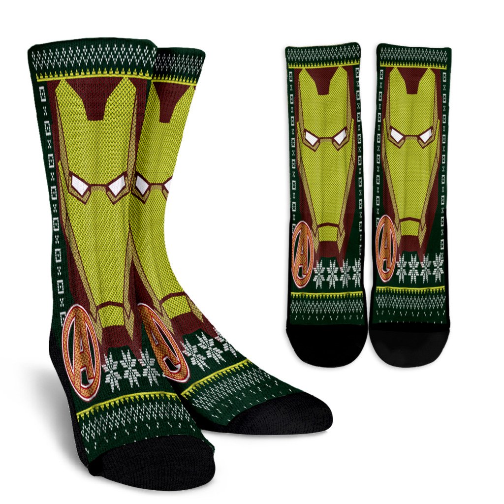 Iron Man Helmet Ugly Christmas Sweater Noel Socks Perfect Christmas Gift