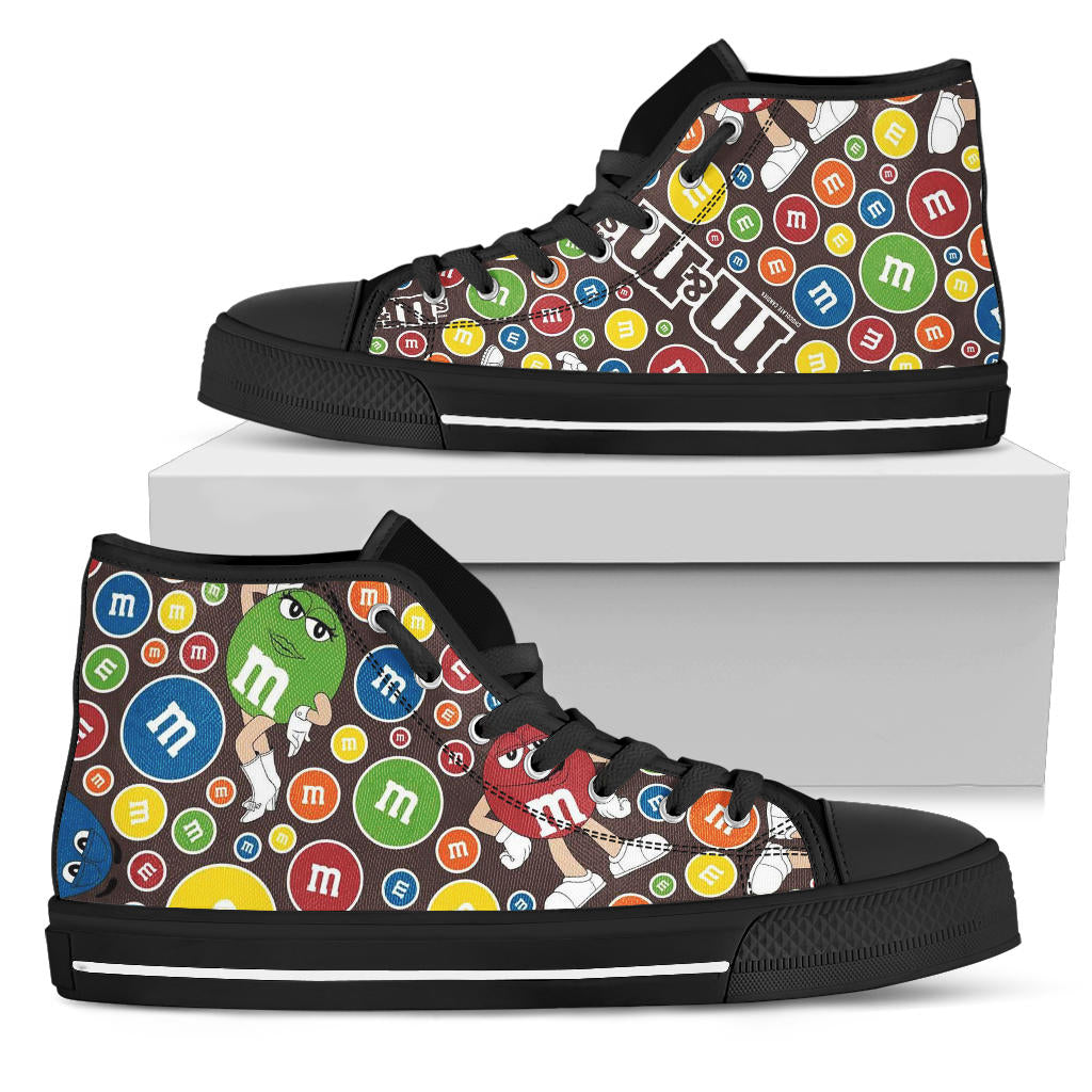 M&M Chocolate Pattern Hight Top Shoes