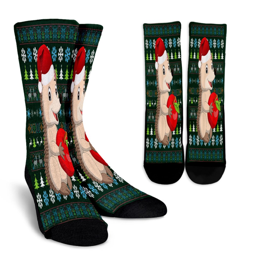 Merry Christmas Porcupine Ugly Sweater Santa Claus Xmas Noel Socks Perfect Christmas Gift