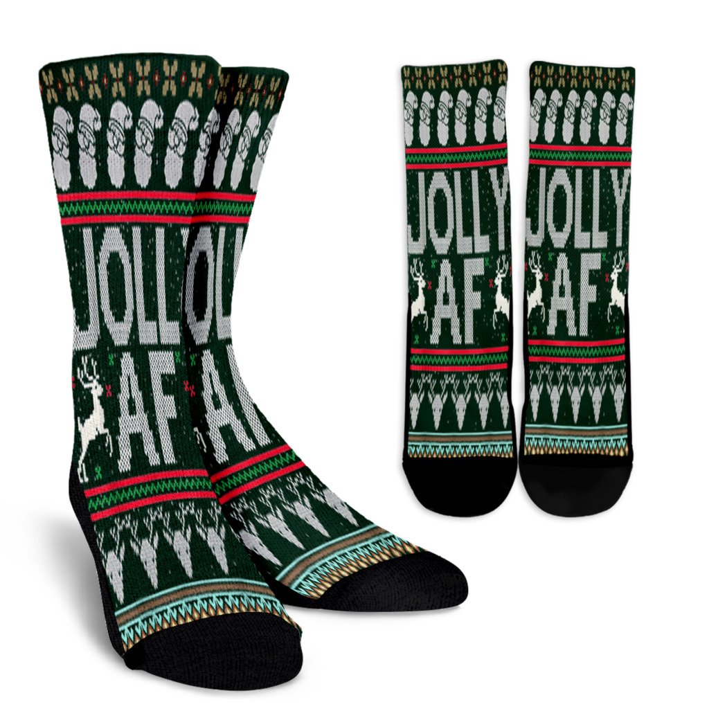 Jolly Af Funny Ugly Christmas Naughty Noel Socks Perfect Christmas Gift