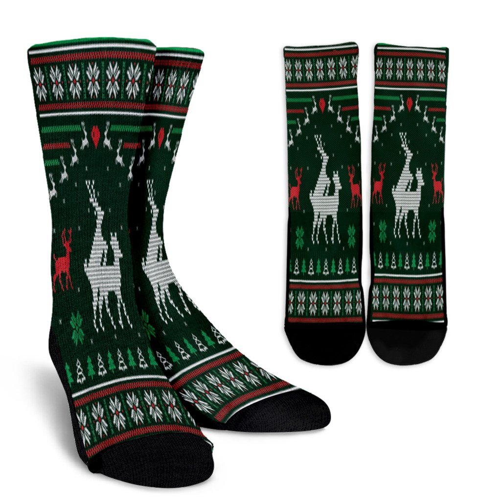 Humping Reindeer Couple Making Love Ugly Christmas Sweater Noel Socks Perfect Christmas Gift