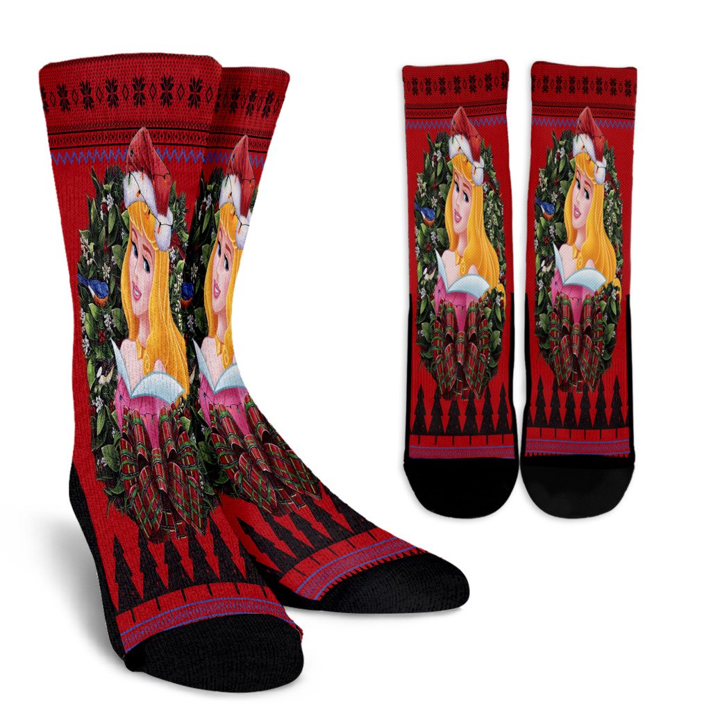 Ugly Christmas Aurora Sleeping Beauty Princess Noel Socks Perfect Christmas Gift