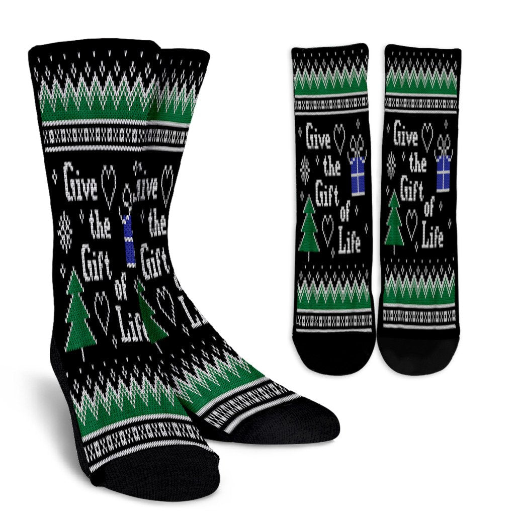 Transplant Recipient Gift Of Life And Christmas Ugly Sweater Noel Socks Perfect Christmas Gift