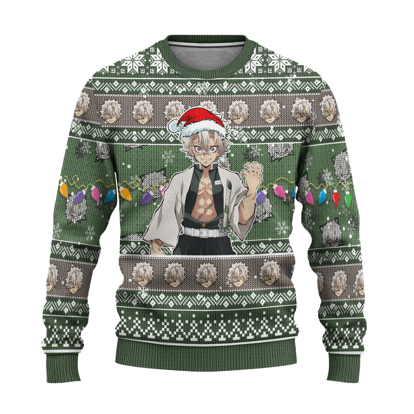 Demon Slayer Sanemi Shinazugawa Anime Ugly Christmas Sweater Xmas Gift