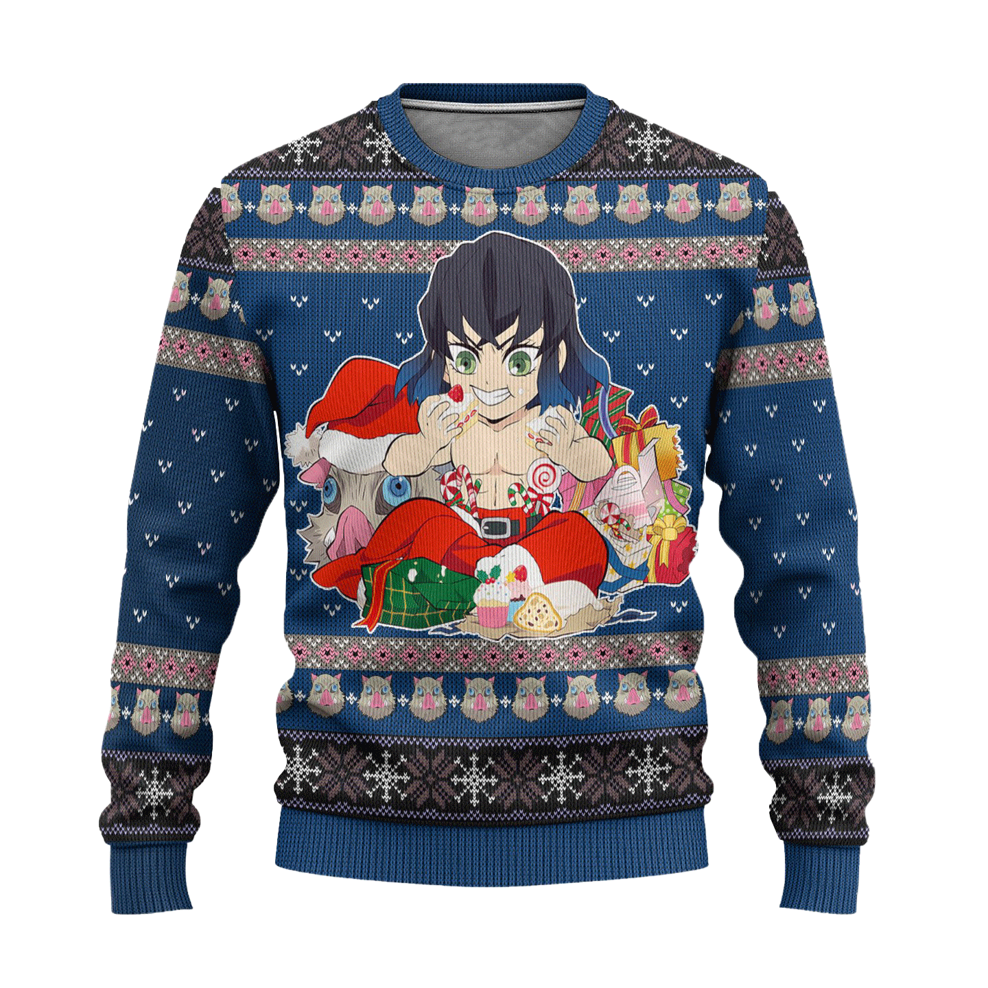 Inosuke Hashibira Demon Slayer Anime Ugly Christmas Sweater Xmas Gift