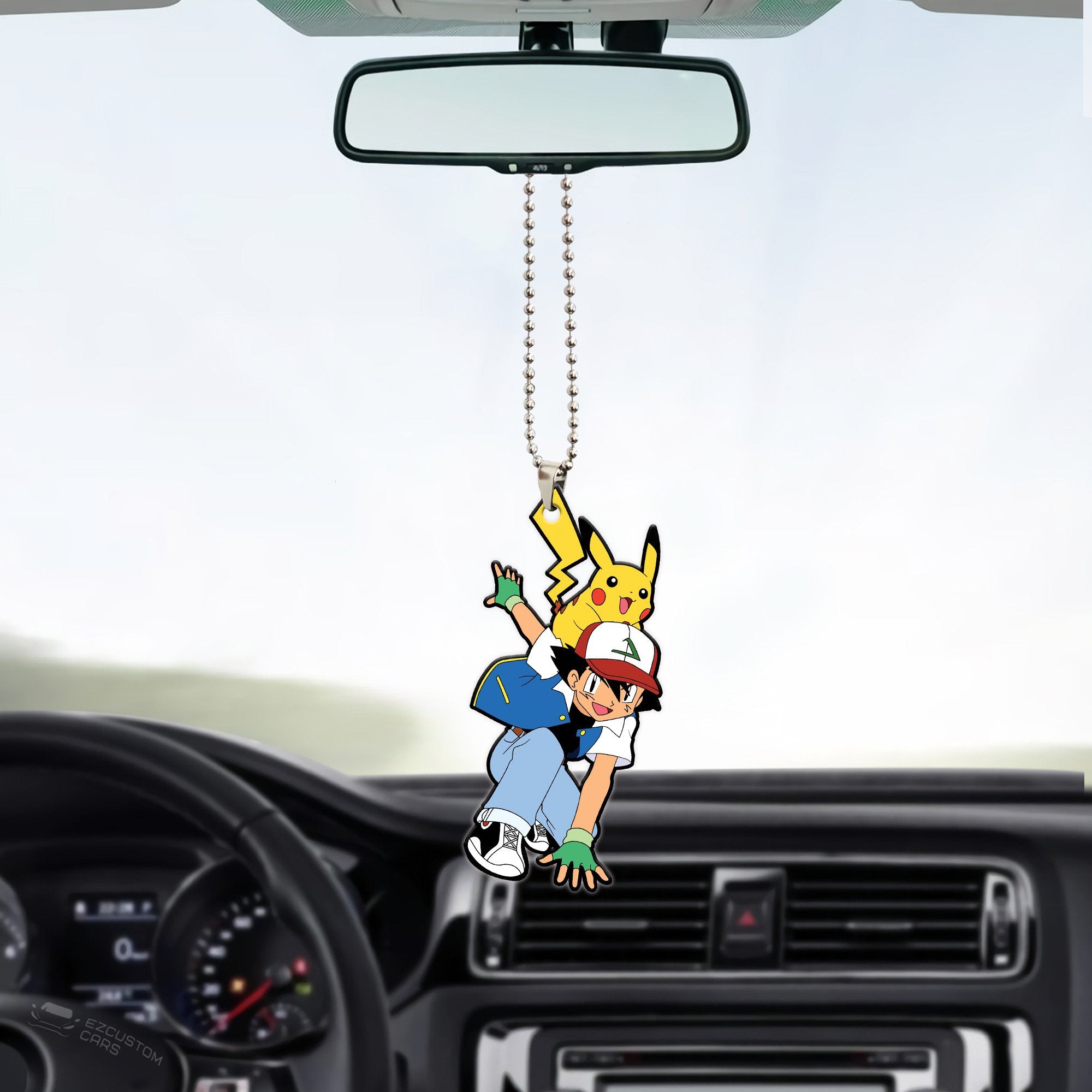 Pokemon Anime Ash Ketchum and Pikachu Car Ornament Custom Car Accessories Decorations