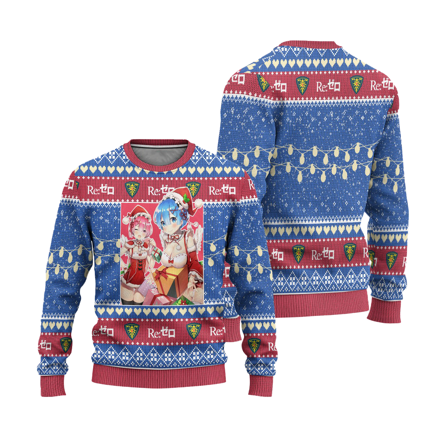 Rem x Ram Anime Ugly Christmas Sweater Custom Re Zero Xmas Gift
