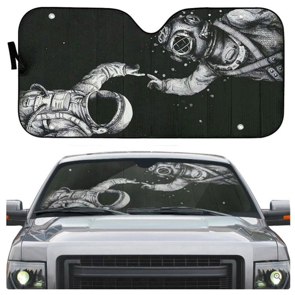 Scuba Diving Astronaut Finger Touch Car Auto Sun Shades Windshield Accessories Decor Gift