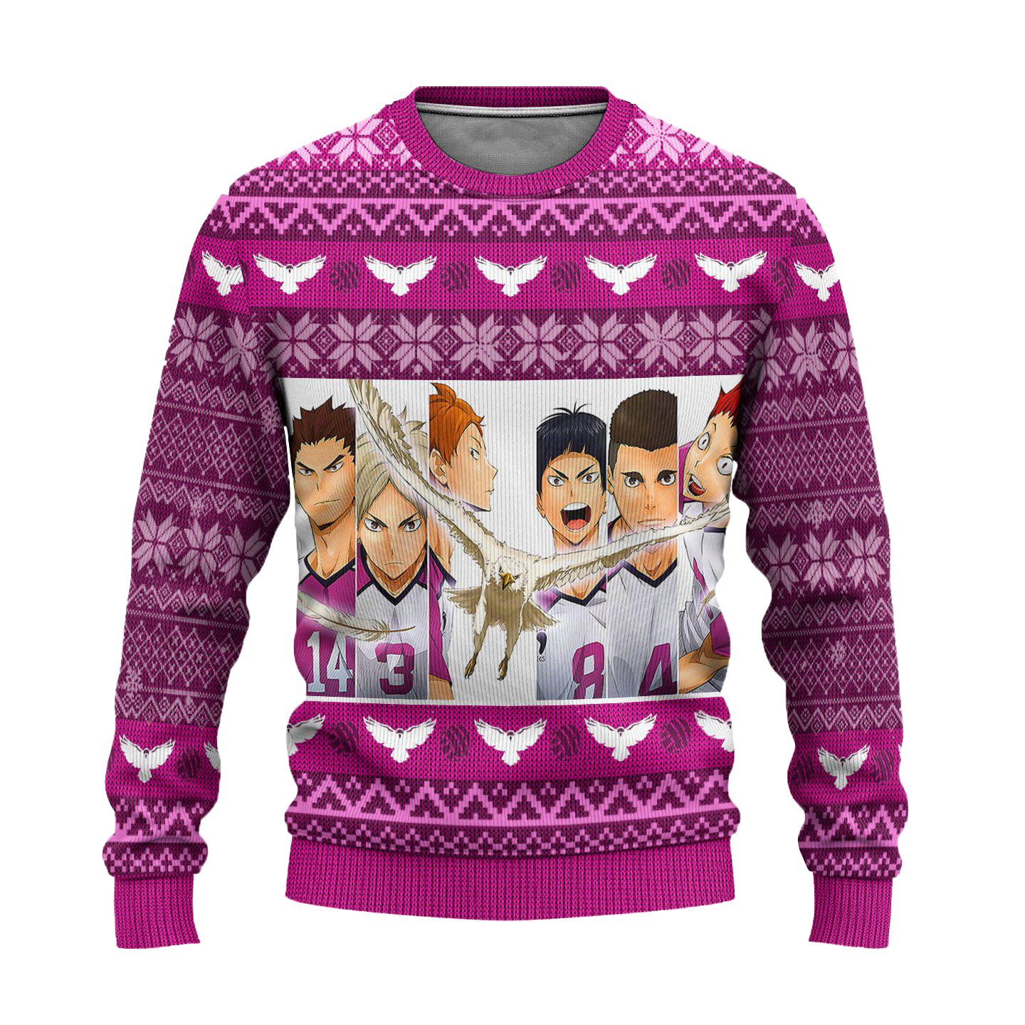 Shiratorizawa Academy Ugly Christmas Sweater Haikyuu Anime Xmas Gift