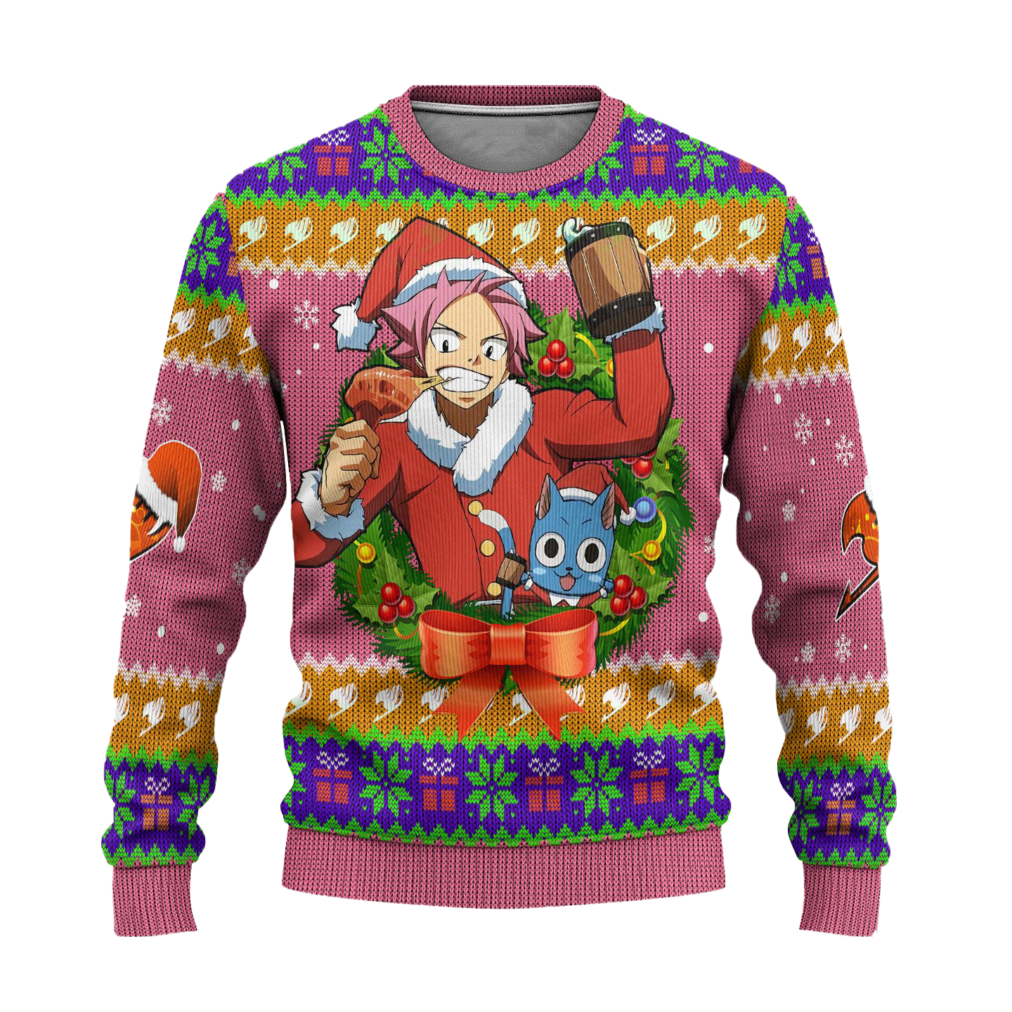 Natsu Dragneel Anime Ugly Christmas Sweater Custom Fairy Tail Xmas Gift