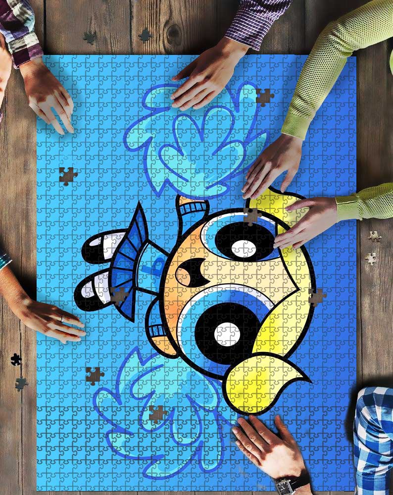 Powerpuff Girls Go Blue Mock Puzzle