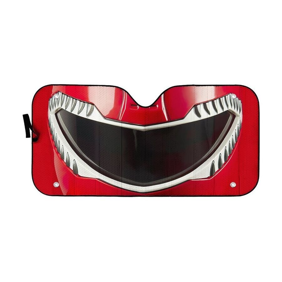 Mighty Morphin Red Power Ranger Helmet Custom Car Auto Sunshade Windshield Accessories Decor Gift