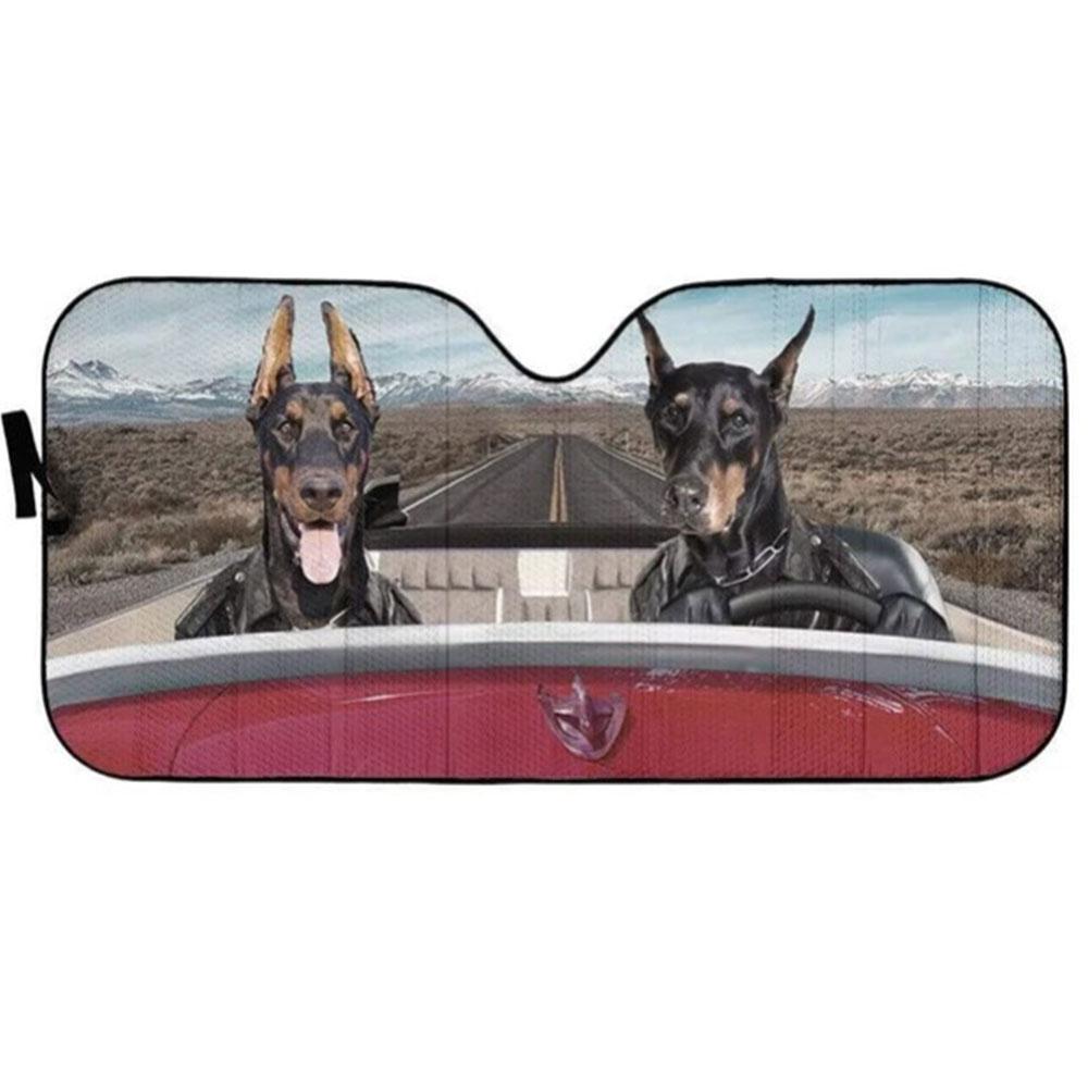 Doberman Dogs Custom Car Auto Sun Shades Windshield Accessories Decor Gift