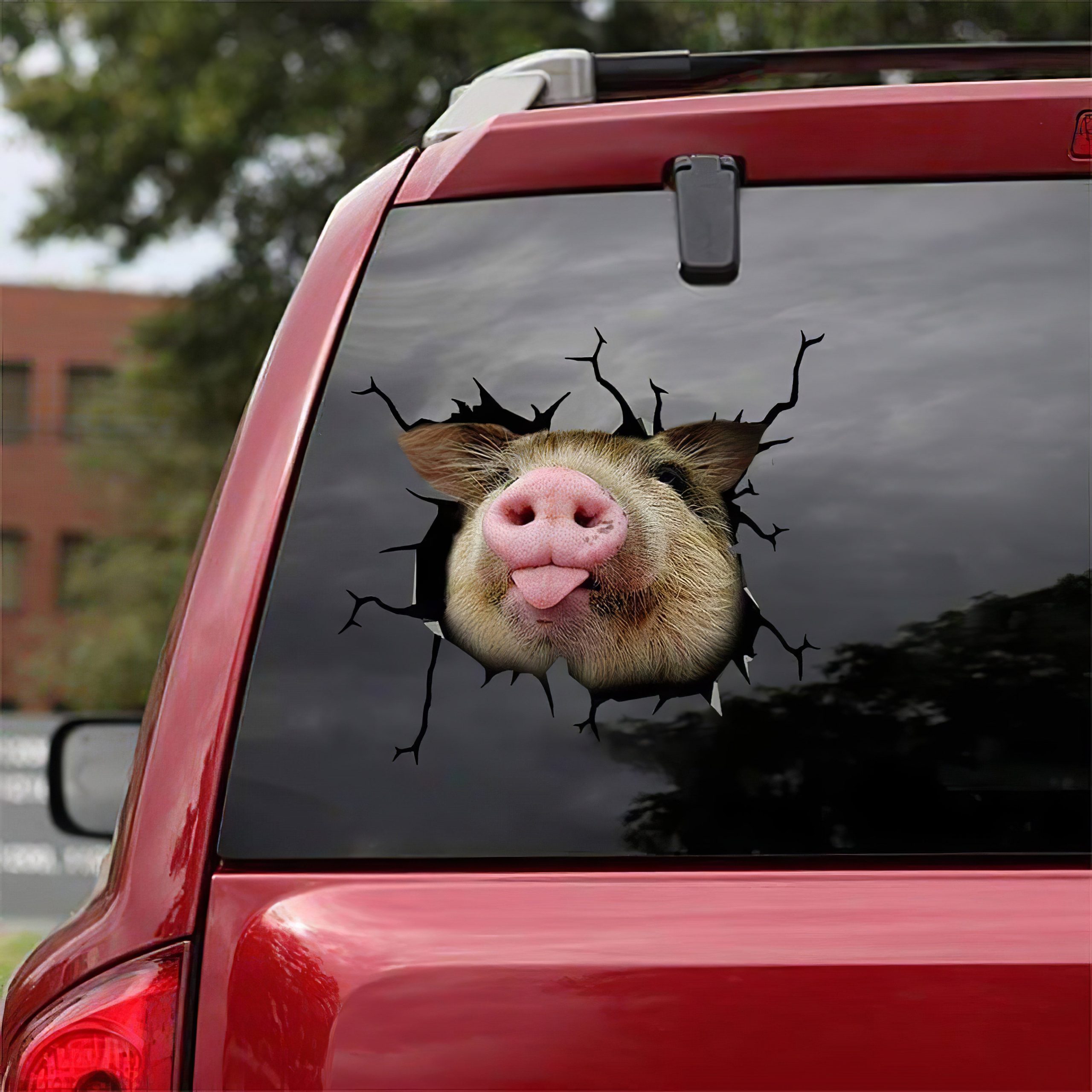 Best Pink Pig Window Car 3D Stickers Decal Car Accessories Car Decoration Amazing Gift Idea