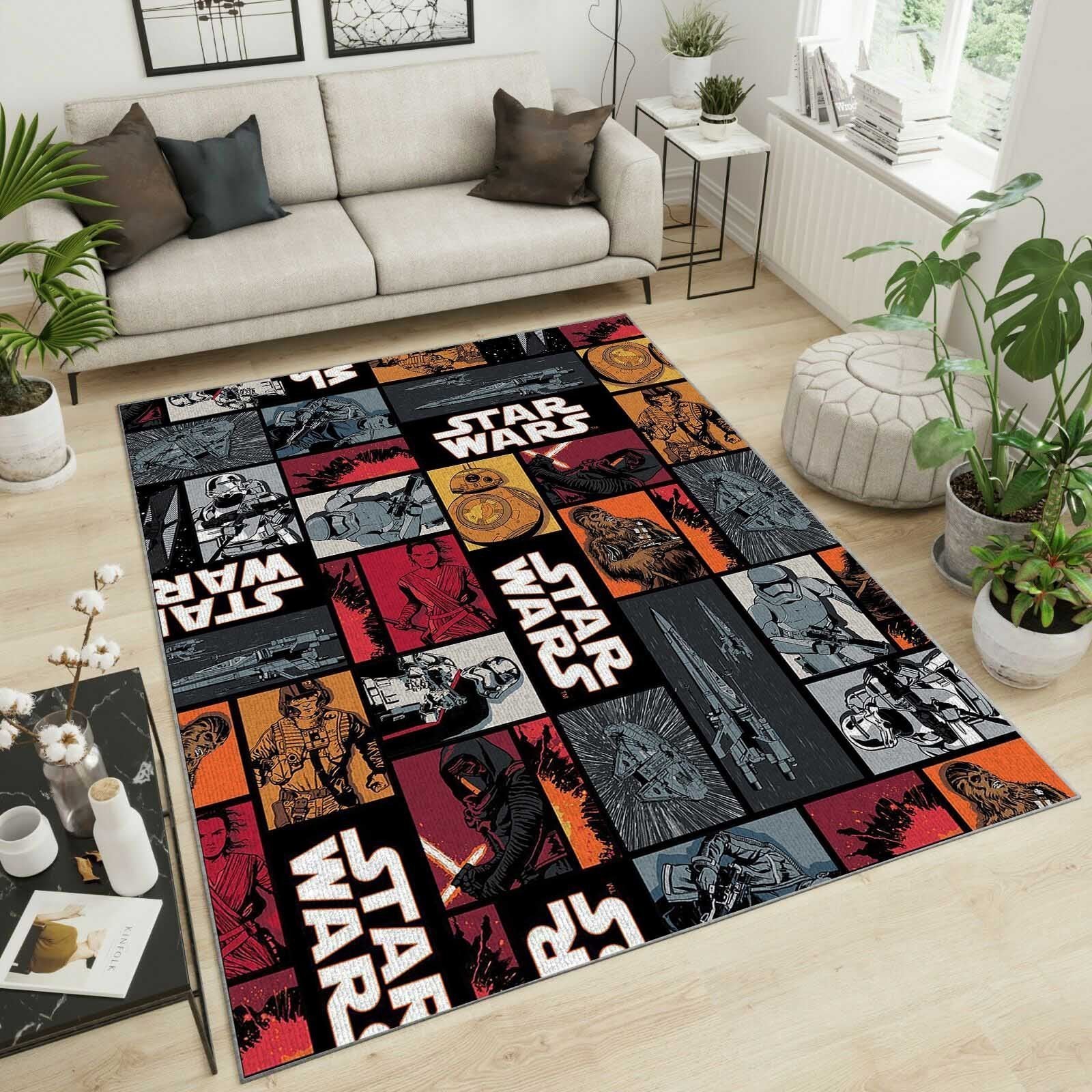 Star Wars Comic Area Rug Home Decor Bedroom Living Room Decor