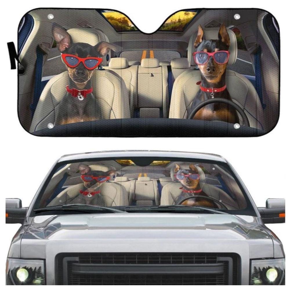 Miniature Pinscher Dog Car Auto Sun Shades Windshield Accessories Decor Gift